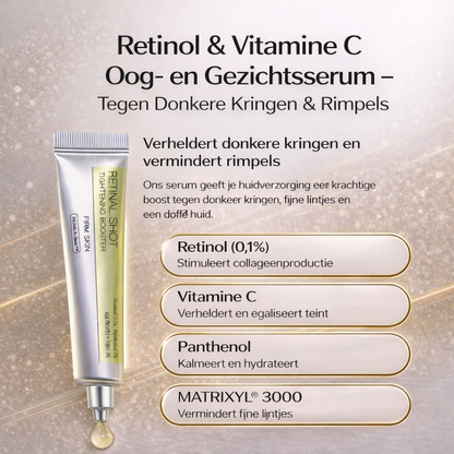 Retinol & Vitamine C Oog- en Gezichtsserum – Tegen Donkere Kringen & Rimpels